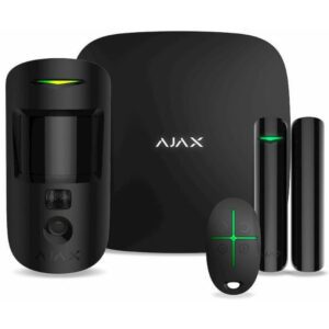Комплект охоронної сигналізації Ajax HDR StarterKit Cam Plus, hub 2 plus, motioncam HDR, doorprotect, spacecontrol, jeweller, бездротовий, чорний