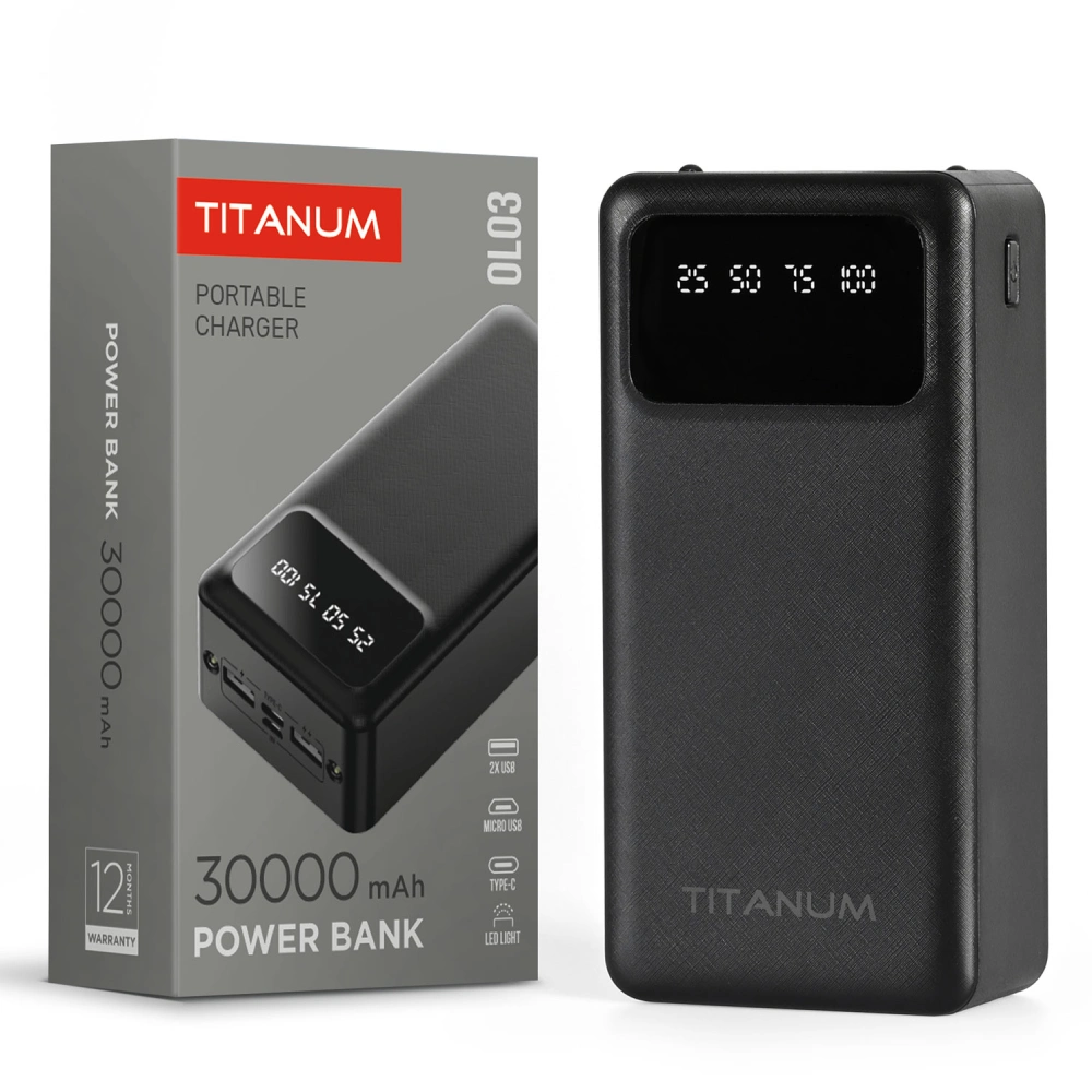 TITANUM OL03 Black 30000mAh Повербанк - Зображення 4