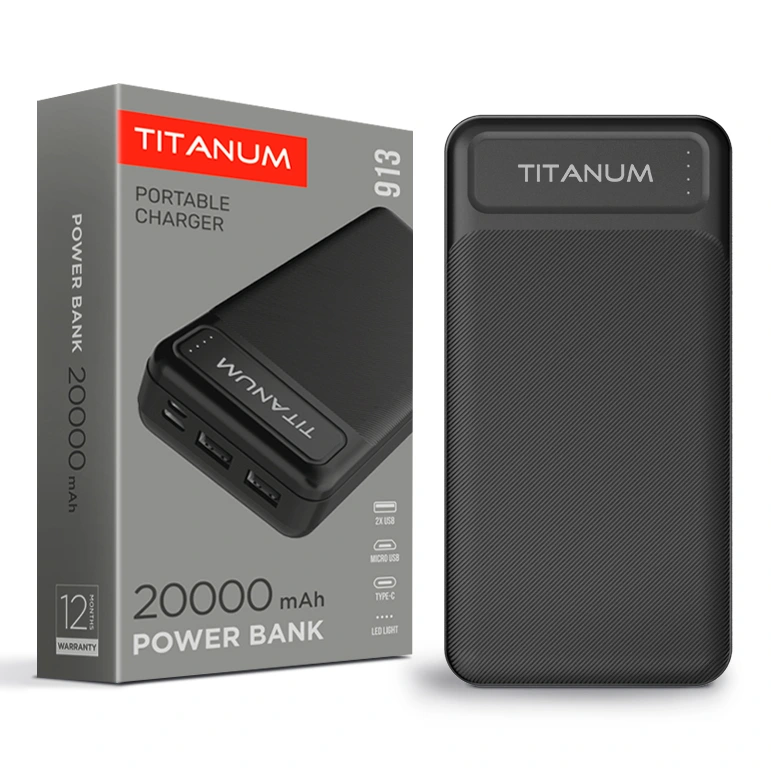 TITANUM TPB-913 Black 20000mAh Повербанк - Зображення 4