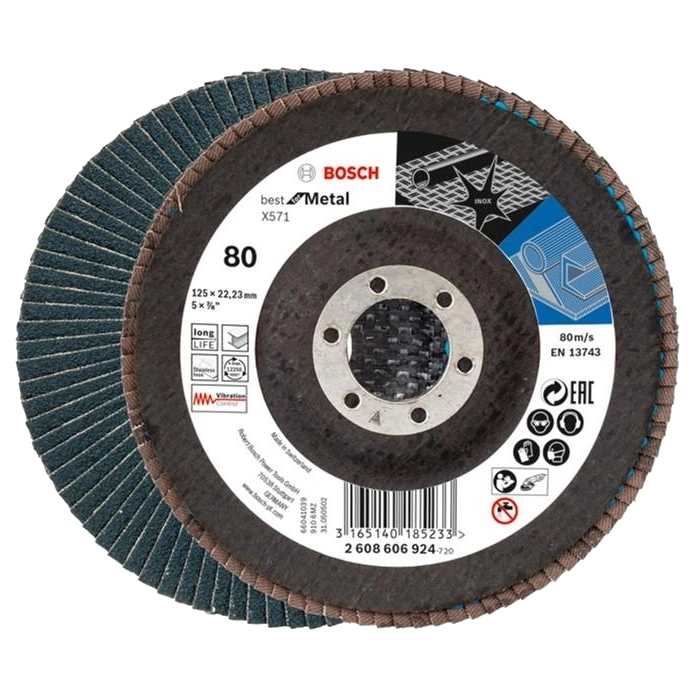 Bosch X571 125 мм K80 (2608606924) Пелюстковий шліфкруг