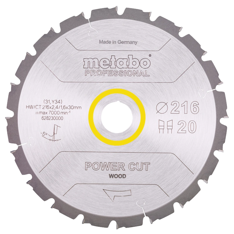 Metabo "power cut wood - professional" (628230000) Пильний диск 216x30, Z20 WZ 5° neg.