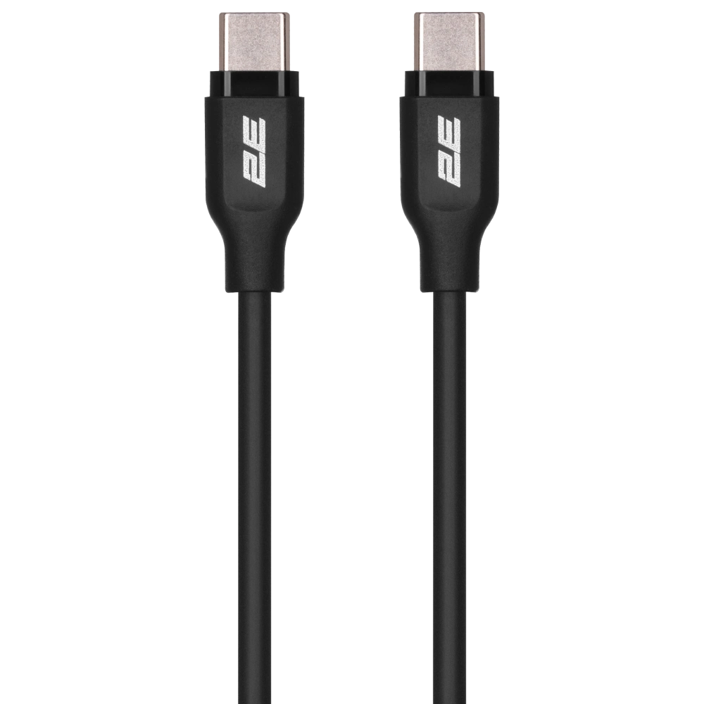 2E Type-C Glow USB-C > USB-C Кабель заряджання/синхронізації 1м 60Вт чорний