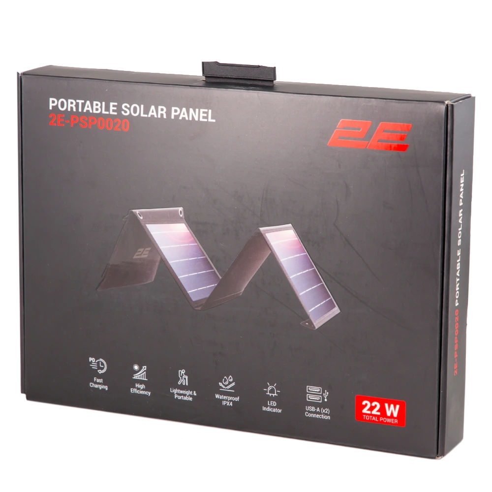 2E 22 Вт портативна 2*USB-A 5V/2.4A Сонячна панель - Зображення 5