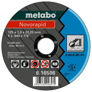 Metabo Novorapid (616506000) Відрізний круг по металу 125 x 1,0 x 22,23 мм, сталь, TF 41