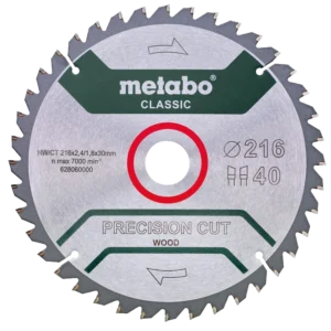 Metabo "precision cut wood - classic" (628060000) Пильний диск 216x30, Z40 WZ 5°neg.
