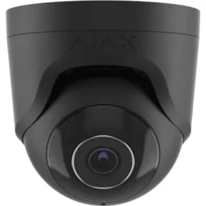 IP-Камера дротова Ajax TurretCam, 5мп, 2.8мм, Poe, True WDR, IP 65, ІЧ 35м, аудіо, кут огляду 100° до 110°, купольна, чорна