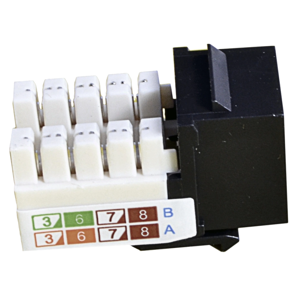 EPNew 6KTVM-U0BK Модуль KeyStone RJ45 UTP, кат. 6, 110, Slim, W - 16.6 мм, чорний - Зображення 3