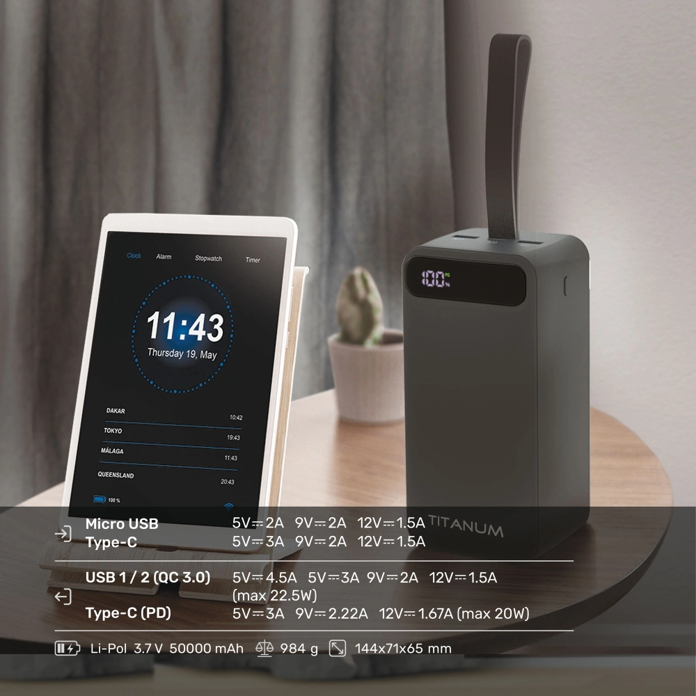 TITANUM 741S 22.5W Black 50000mAh Повербанк - Зображення 6