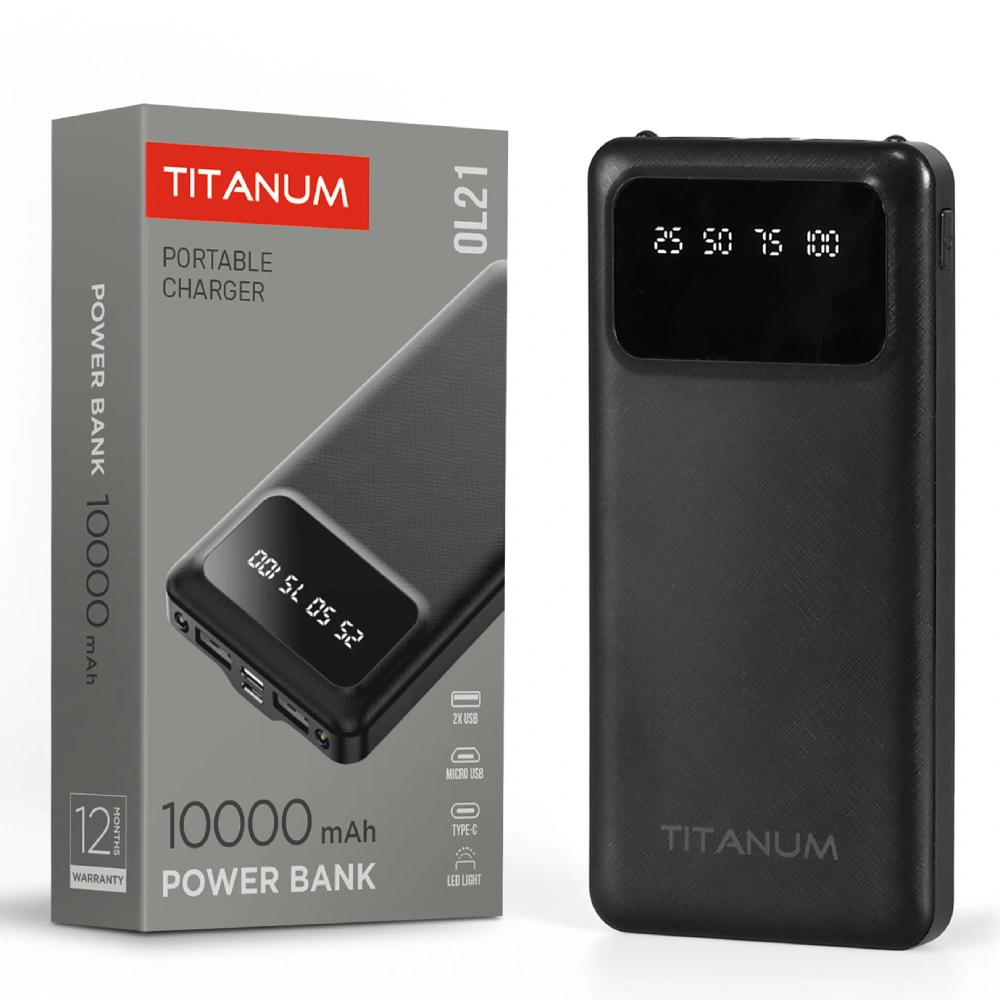 TITANUM OL21 Black 10000mAh Повербанк - Зображення 4