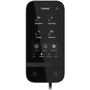 Клавіатура дротова сенсорна Ajax Superior KeyPad TouchScreen black Fibra