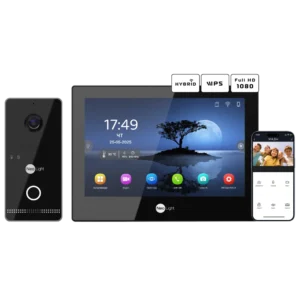 Neolight ALPHA Hybrid Black + OPTIMA IPW Black Комплект відеодомофону
