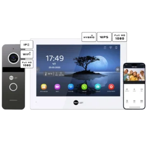 Neolight ALPHA Hybrid + SOLO IPW Graphite з кутком, PoE адаптер для панелі виклику Комплект відеодомофону