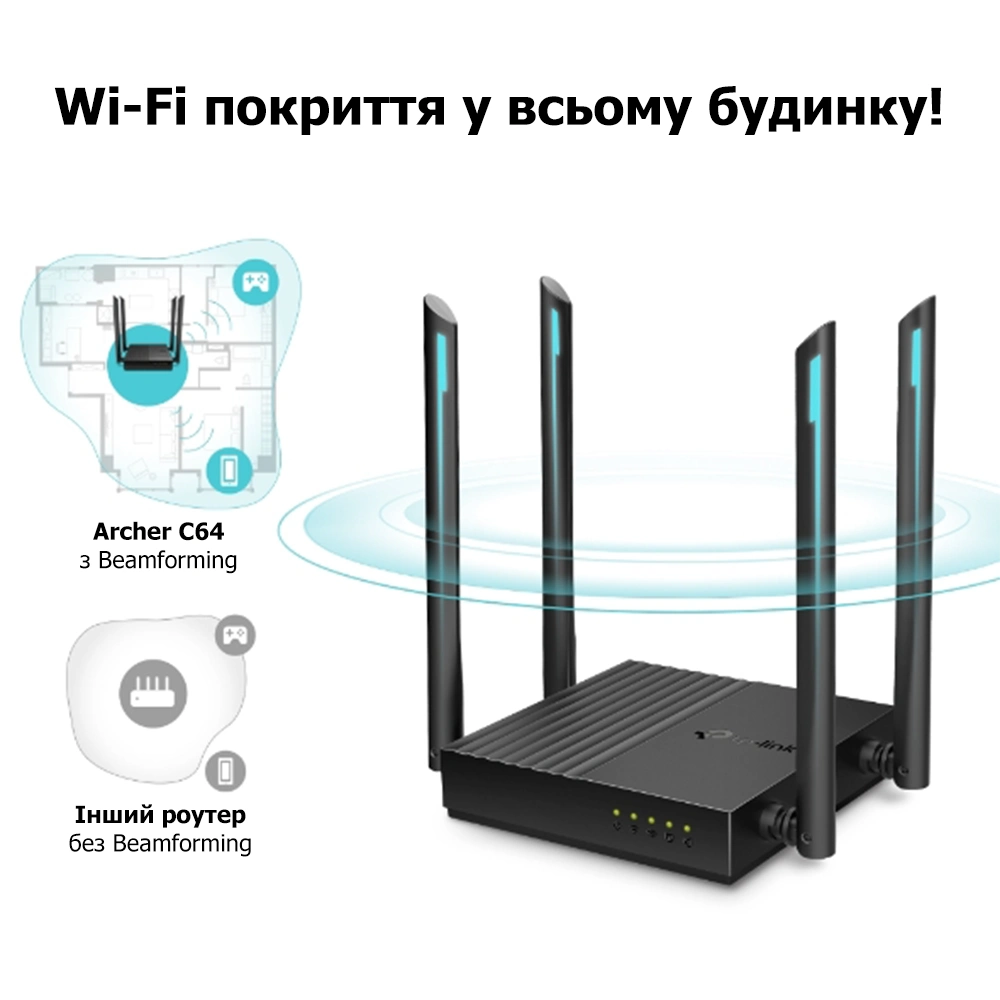 TP-Link ARCHER C64 Wi-Fi 5 Wi-Fi роутер - Зображення 4