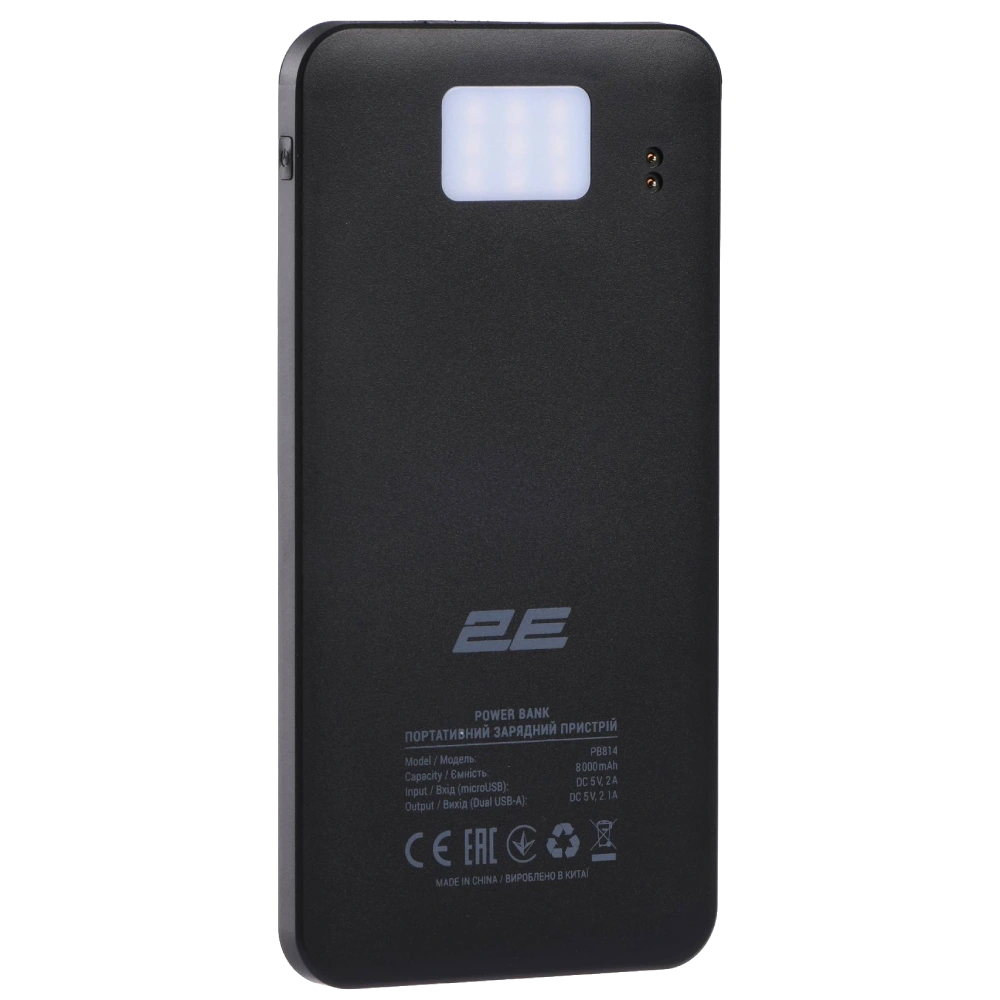 2E Solar 8000mAh Black Повербанк - Зображення 5