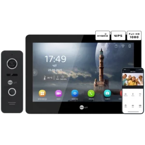 Neolight MEZZO Hybrid Black + PRIME FHD Black з кутком Комплект відеодомофону