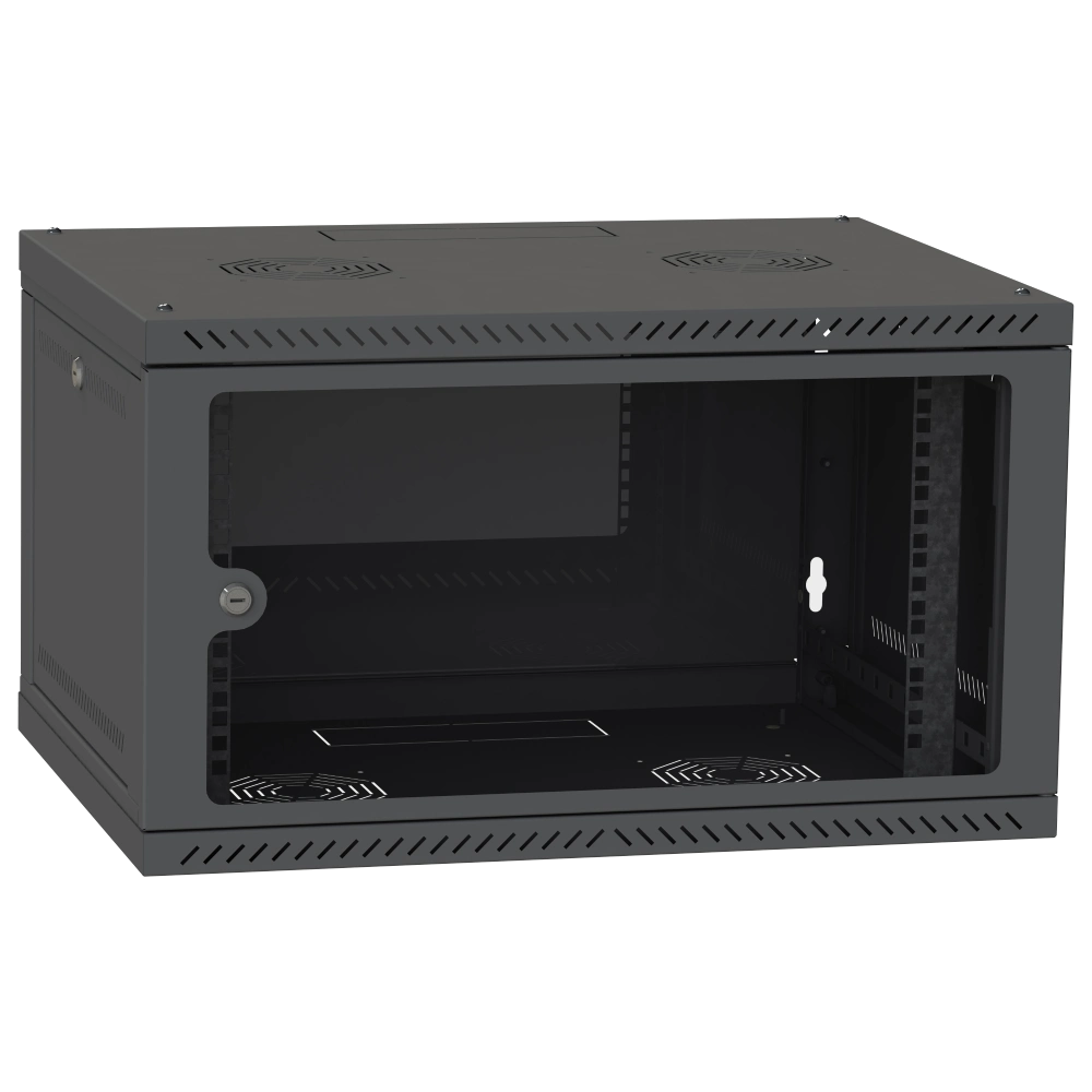 IPCOM СН-4U-060х035-ДС-9005 Шафа телекомунікаційна скло (RAL9005)