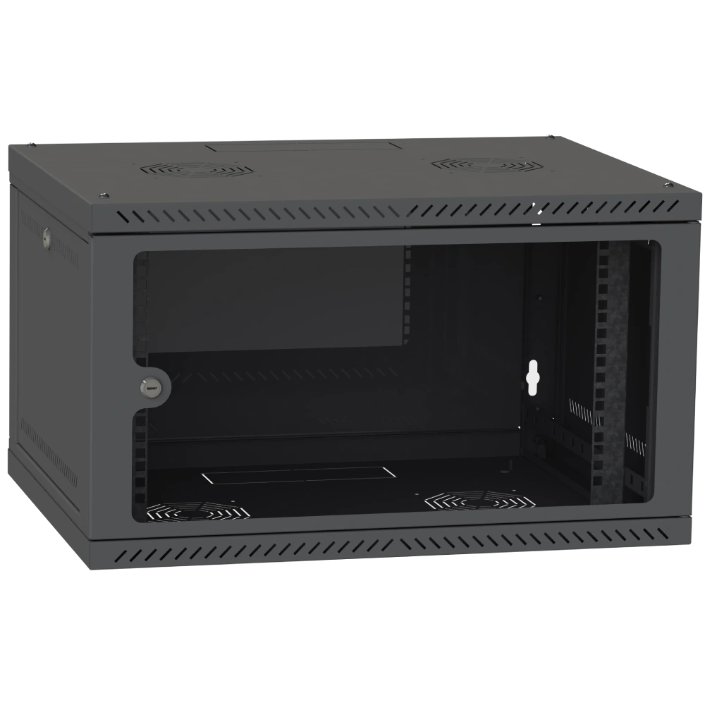 IPCOM CH-6U 600x350 скло RAL9005 Шафа серверна