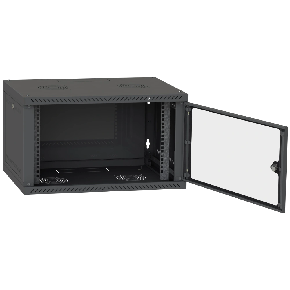 IPCOM CH-6U 600x350 скло RAL9005 Шафа серверна - Зображення 4