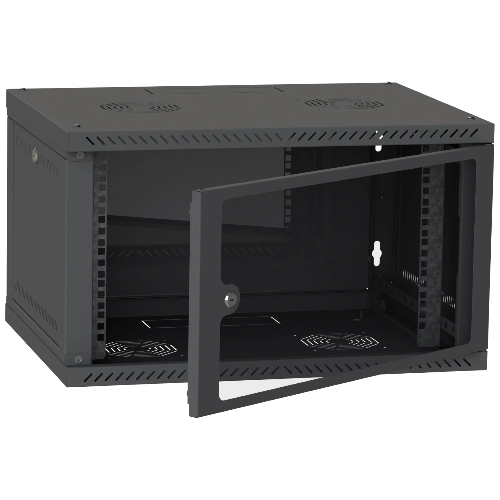 IPCOM CH-6U 600x350 скло RAL9005 Шафа серверна - Зображення 3