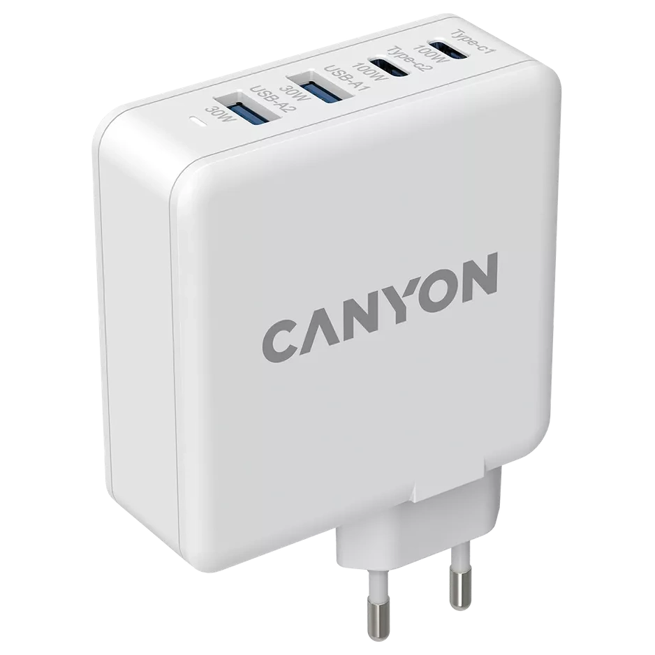 Canyon H-65 white (GAN 100W) Мережевий зарядний пристрiй