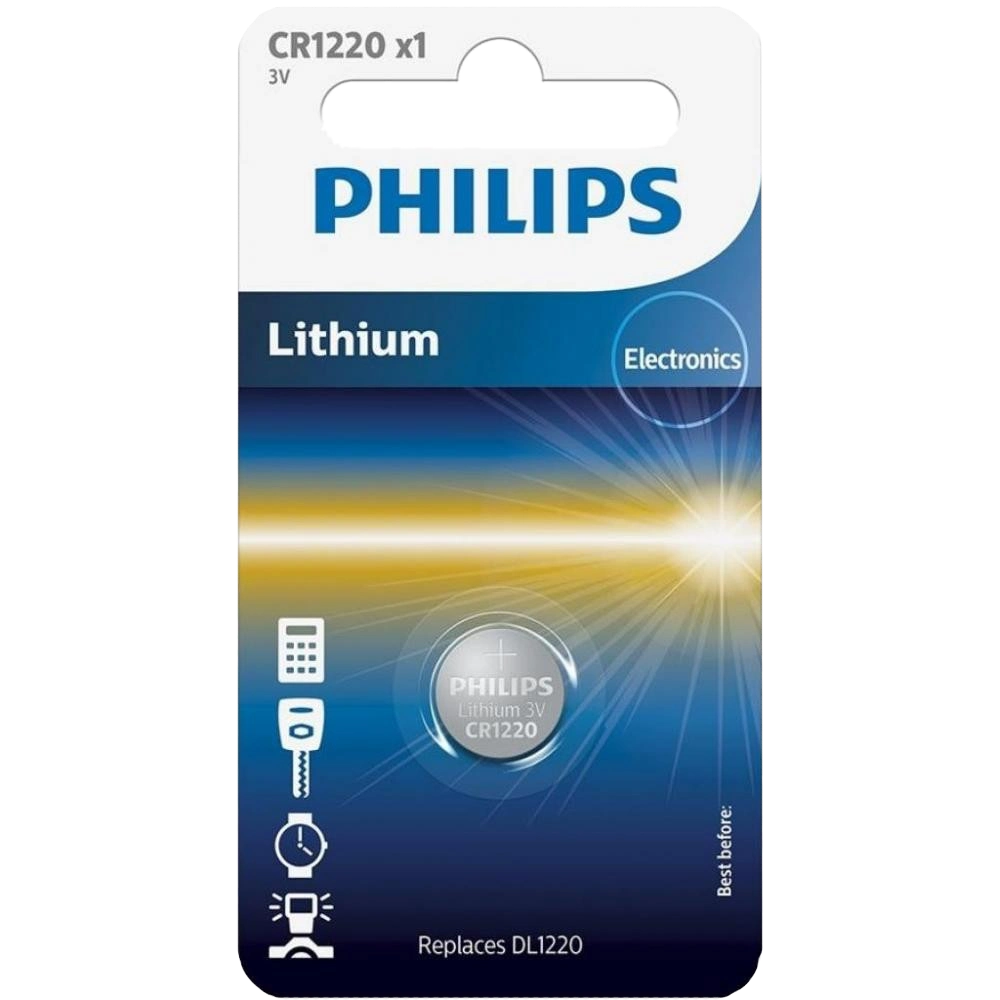 Philips CR1220 Батарейка літієва блістер, 1 шт