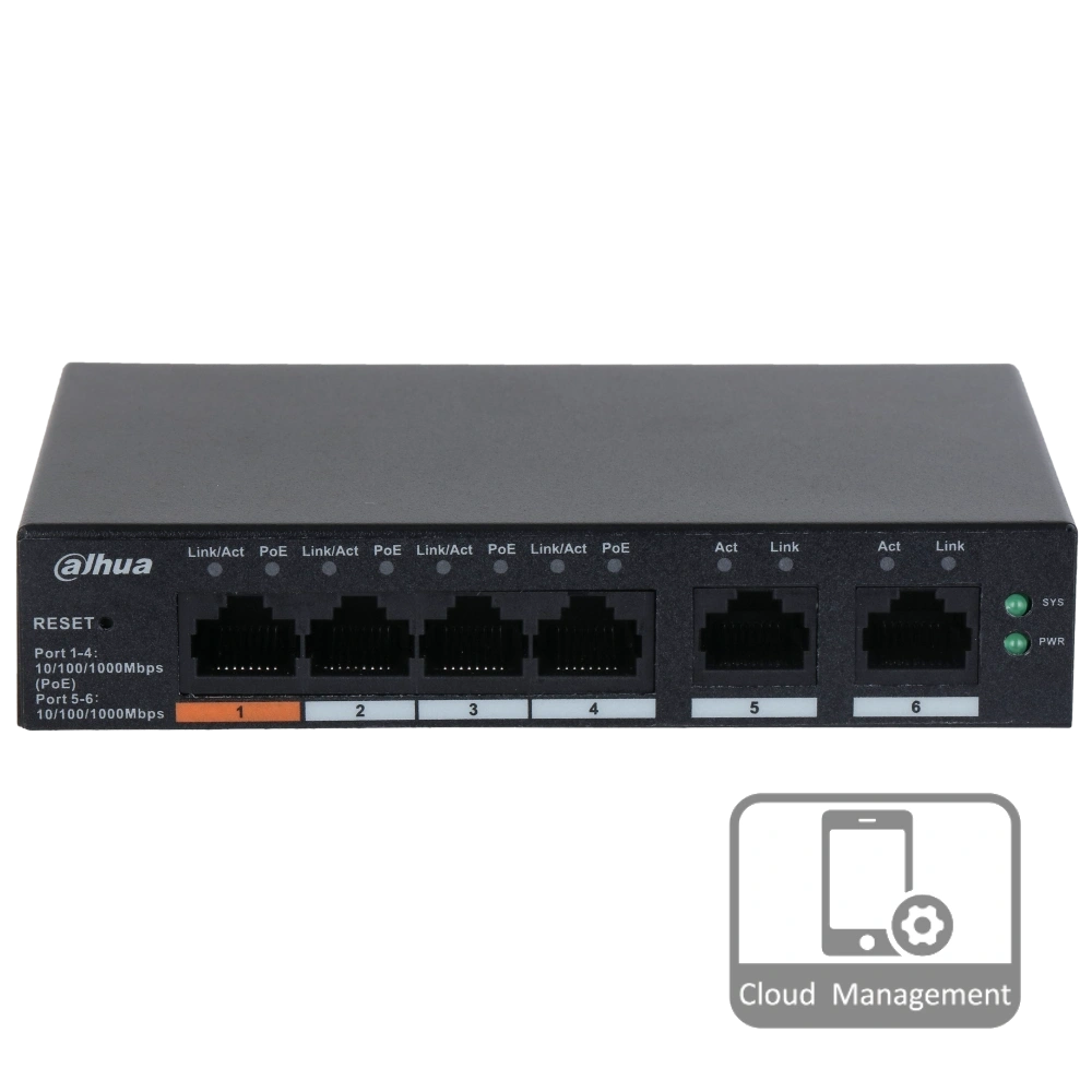 Dahua DH-CS4006-4GT-60 PoE Комутатор 6 портів керований