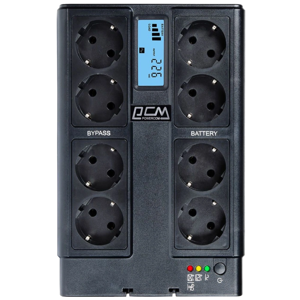 Powercom CUB-850N LCD Schuko Джерело безперебійного живлення