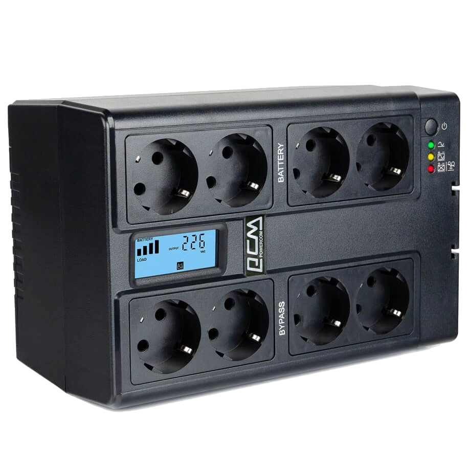 Powercom CUB-1000N LCD Schuko Джерело безперебійного живлення - Зображення 3