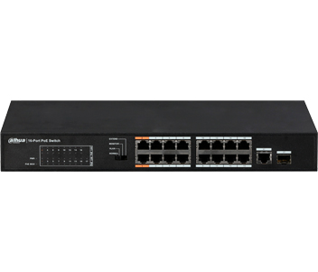 DH-PFS3117-16ET-135 16-портовий некерований POE комутатор