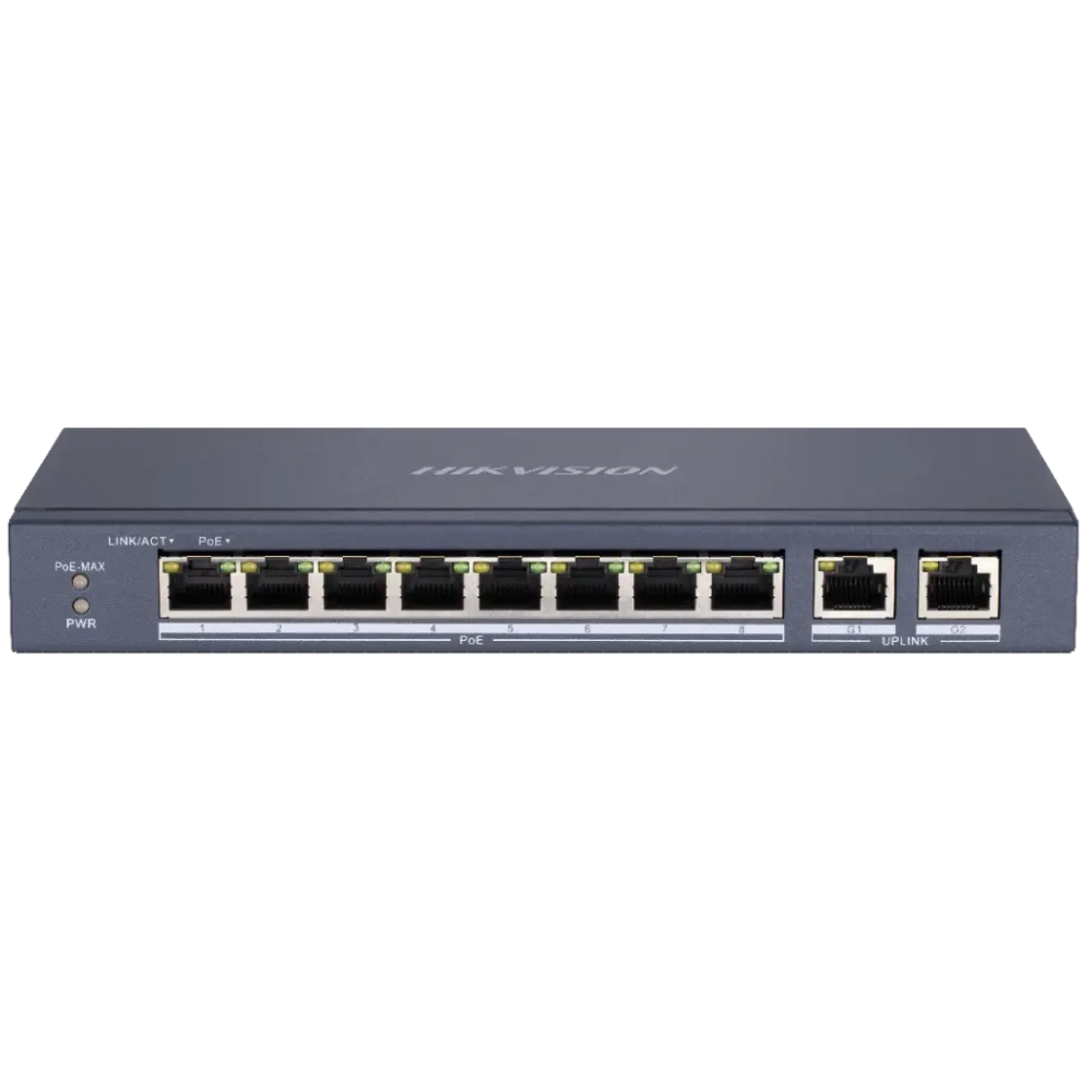 Hikvision DS-3E0310P-E/M PoE Комутатор 8 портів некерований