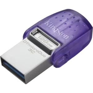 Kingston 128GB USB 3.2 Type-A Gen1 + Type-C DT microDuo 3C R200MB/s Накопичувач
