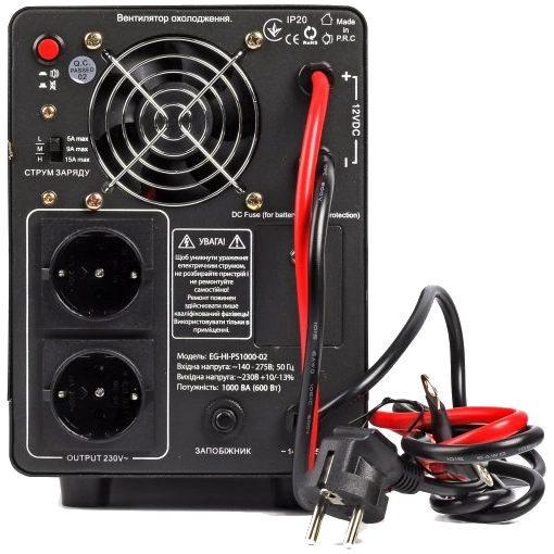 EnerGenie EG-HI-PS1000-02 1000ВA чиста синусоїда Джерело безперебійного живлення під акумулятор - Зображення 3