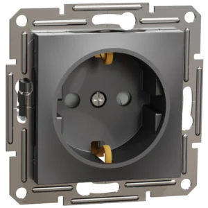 Schneider Electric Asfora EPH2900271 Розетка із заземленням та шторками антрацит