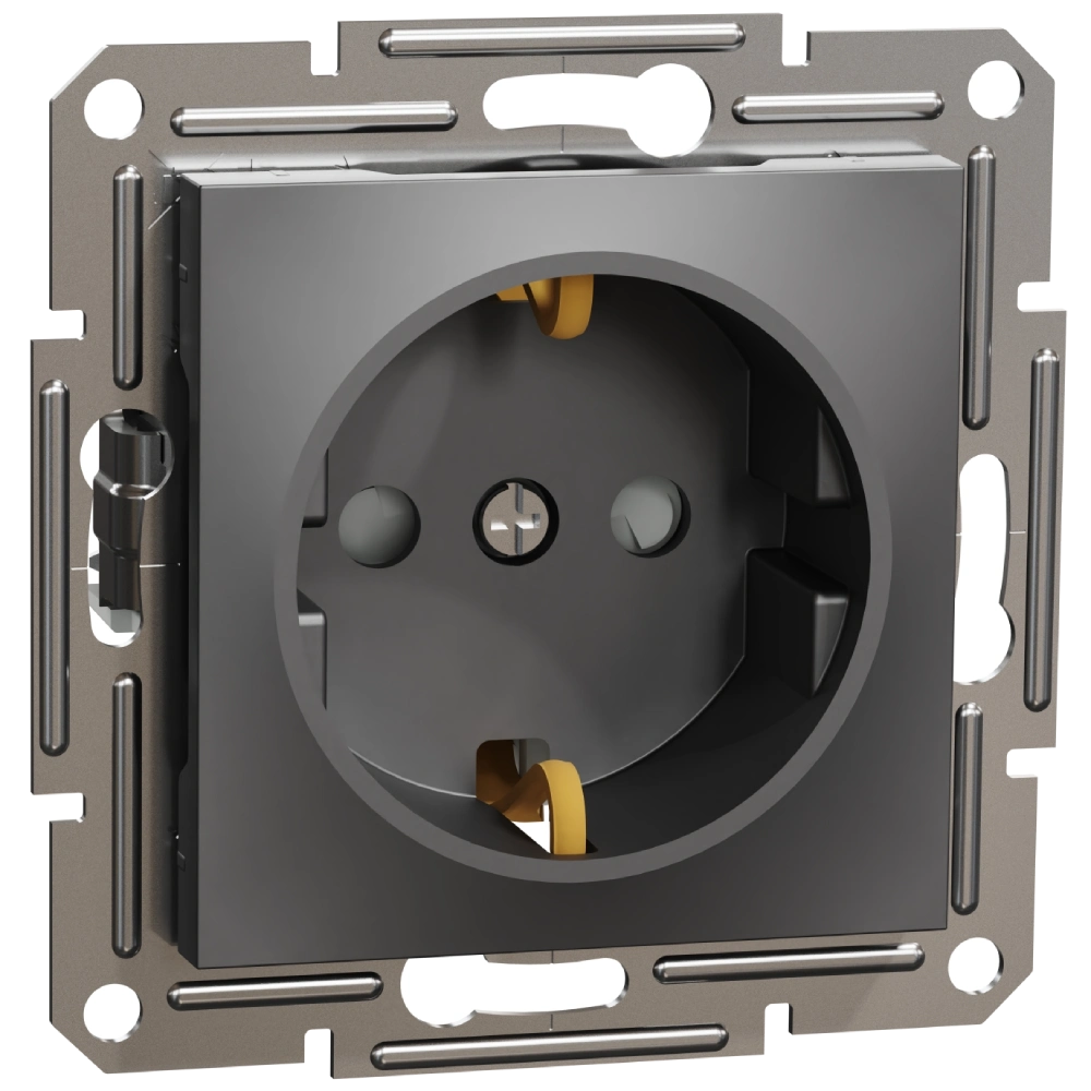 Schneider Electric Asfora EPH2900271 Розетка із заземленням та шторками антрацит