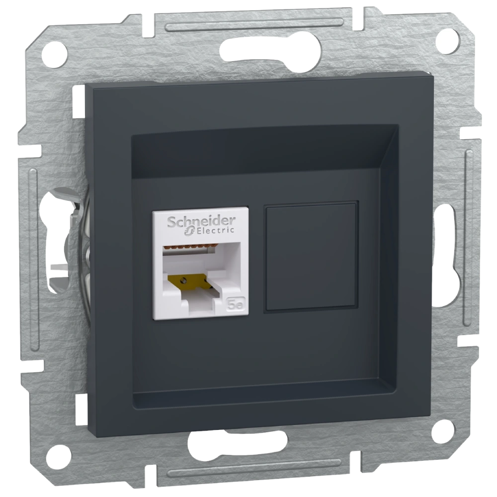 Schneider Electric Asfora EPH4300169 РОЗЕТКА КОМП'ЮТЕРНА RJ45 UTP КАТ. 5Е АНТРАЦИТ