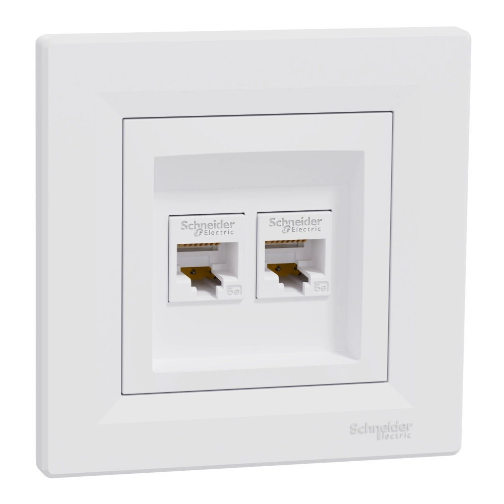 Schneider Electric Asfora EPH4400121 RJ45 5e Розетка комп'ютерна подвійна біла