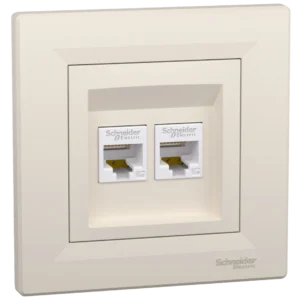 Schneider Electric Asfora EPH4400123 РОЗЕТКА КОМП'ЮТЕРНА RJ45 UTP КАТ. 5Е ПОДВІЙНА