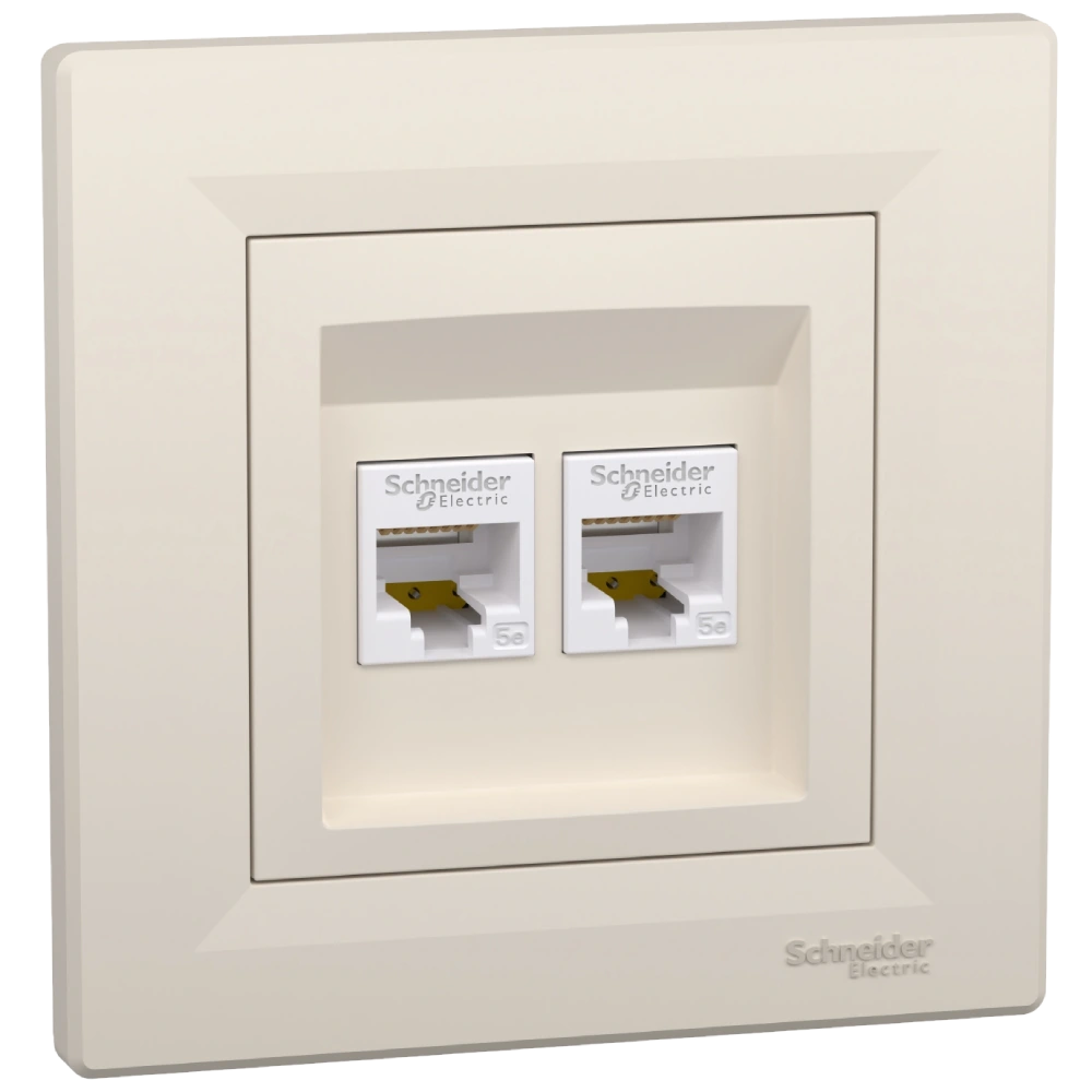 Schneider Electric Asfora EPH4400123 РОЗЕТКА КОМП'ЮТЕРНА RJ45 UTP КАТ. 5Е ПОДВІЙНА