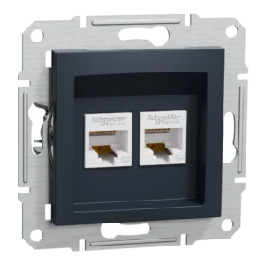 Schneider Electric EPH4400171 Asfora Розетка комп'ютерна антрацит, пластик, для врізного монтажу