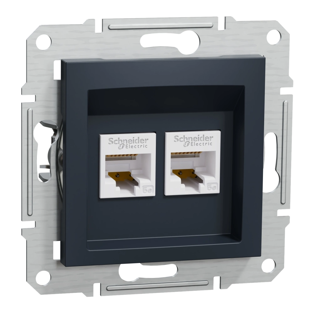 Schneider Electric EPH4400171 Asfora Розетка комп'ютерна антрацит, пластик, для врізного монтажу