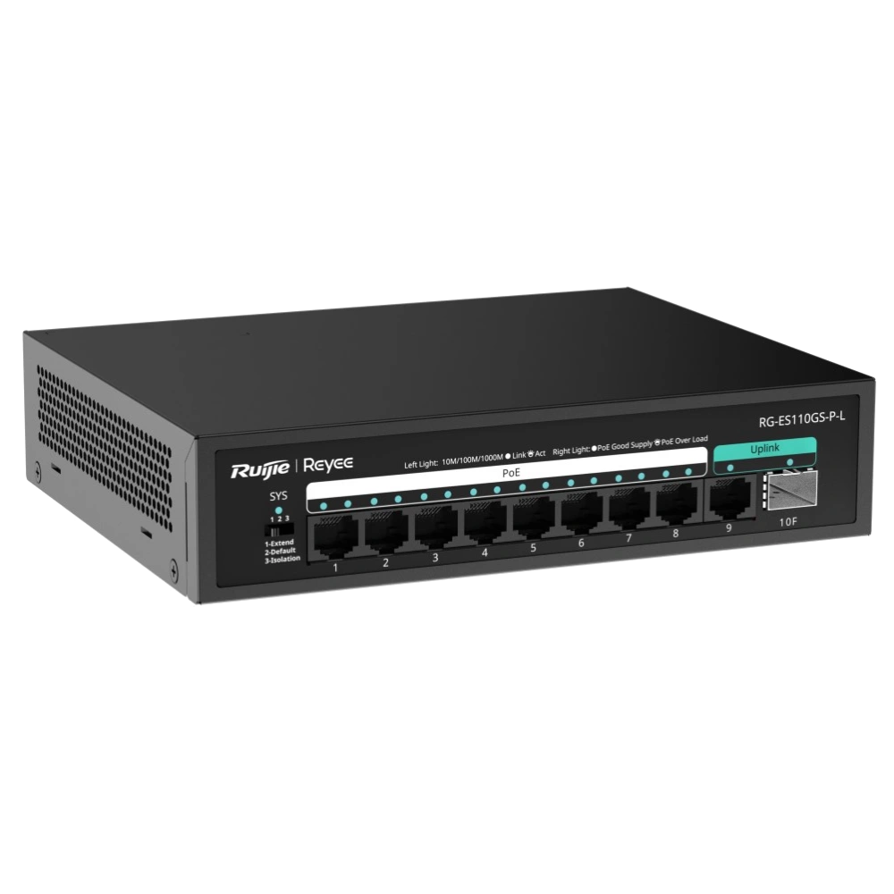 Ruijie Reyee RG-ES110GS-P-L PoE Комутатор 10 портів некерований - Зображення 3
