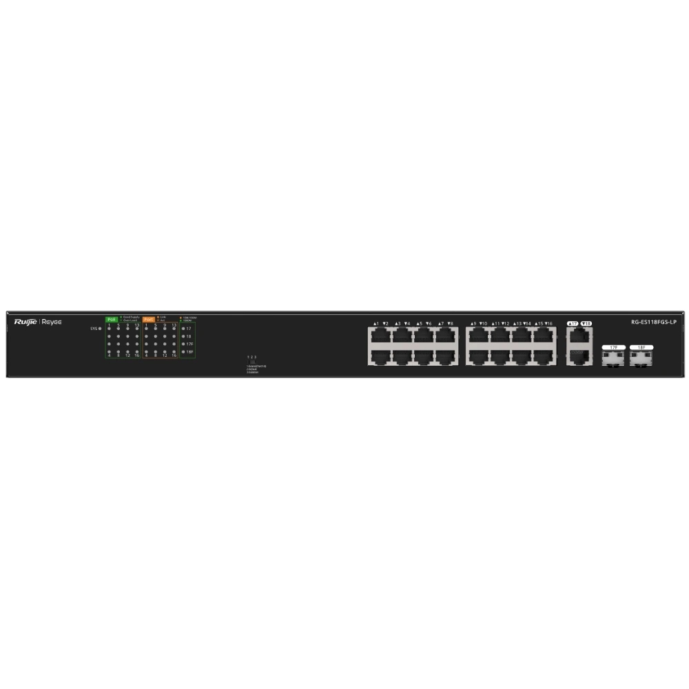 Ruijie Reyee RG-ES118FGS-LP PoE Комутатор 18 портів некерований