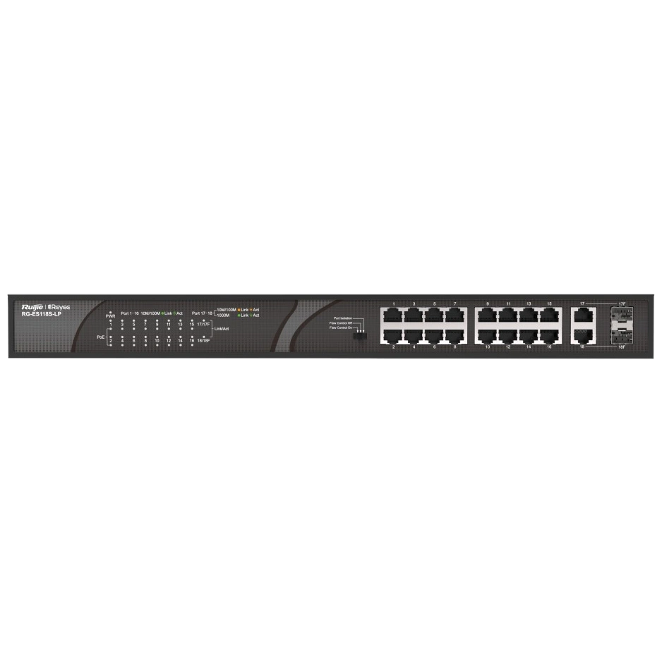 Ruijie Reyee RG-ES118S-LP PoE Комутатор 16 портів некерований