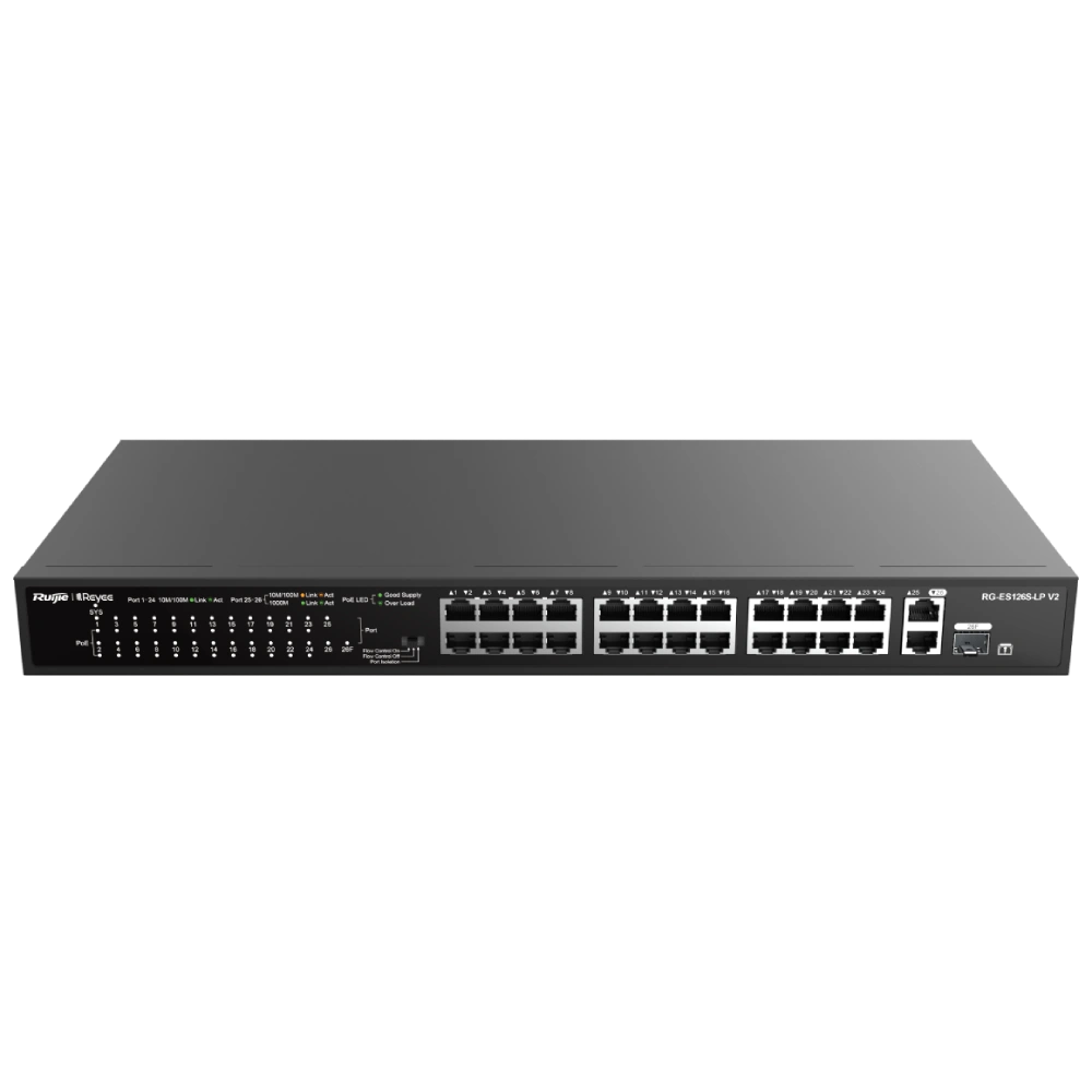 Ruijie Reyee RG-ES126S-LP V2 PoE Комутатор 24 порти некерований