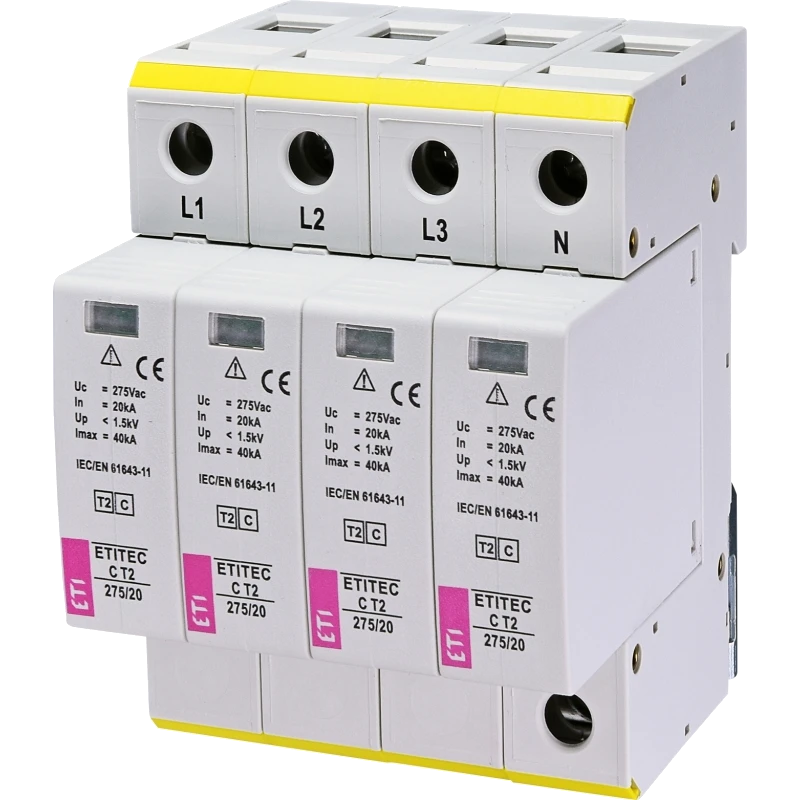ETI TEC C T2 275/20 (4+0) 4p Обмежувач перенапруги