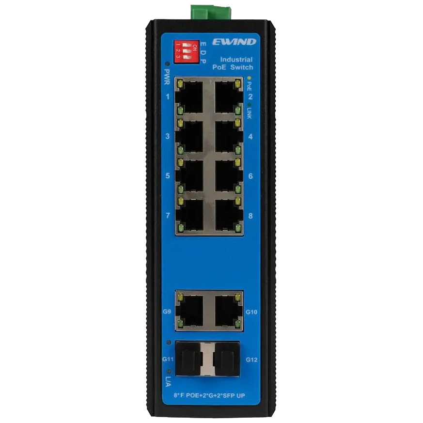 Ewind EW-PIS1712-8FE PoE Комутатор 12 портів некерований