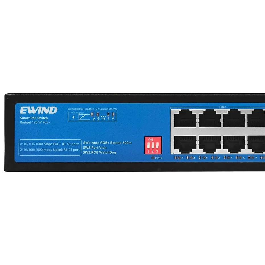 Ewind EW-S1910G-AP PoE Комутатор 10 портів некерований - Зображення 4