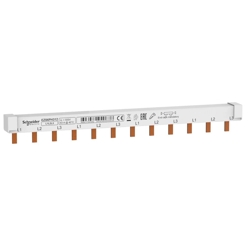 Schneider Electric EZ9XPH312 EASY9 63A 3P Гребінчаста шина на 12 модулів