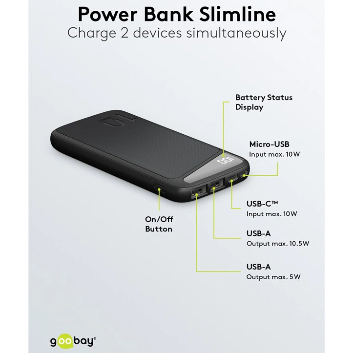 GOOBAY 53935 10000 mAh Повербанк - Зображення 6