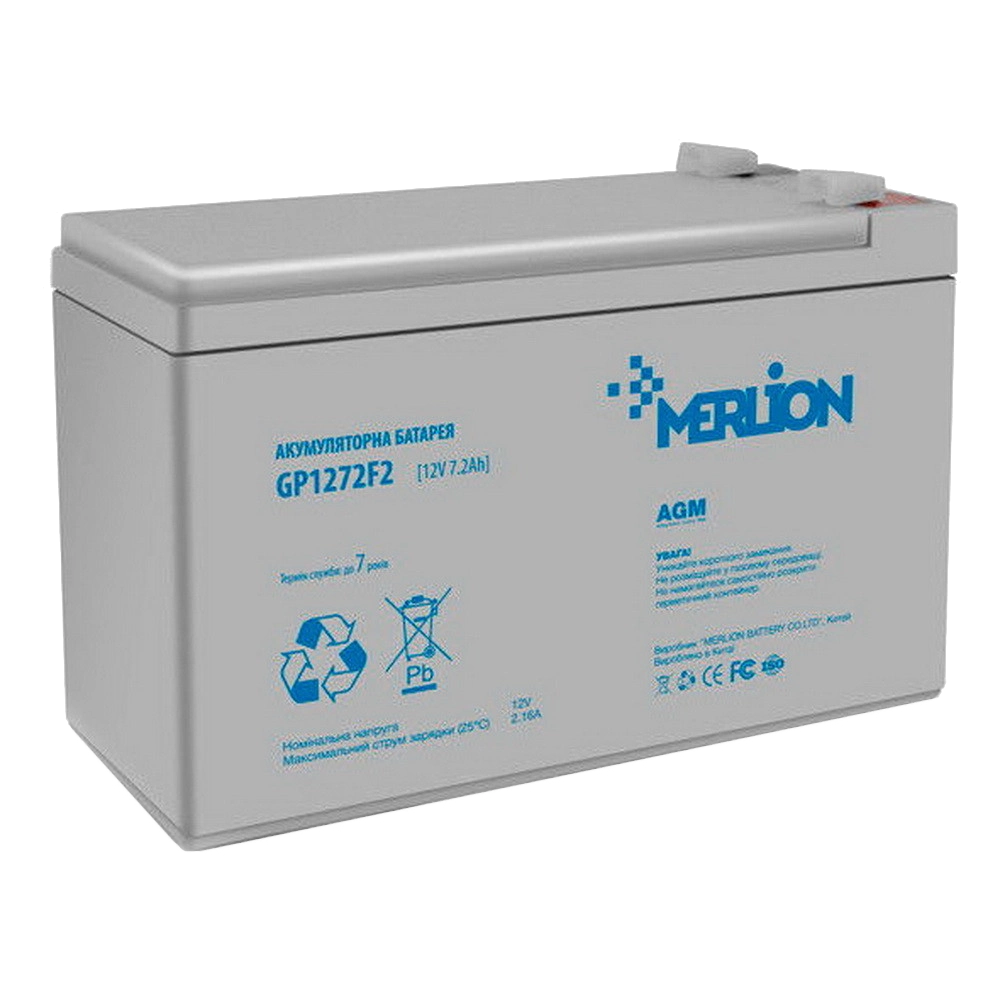 MERLION GP1272F2 7.2А•г 12В Свинцево-кислотна акумуляторна батарея